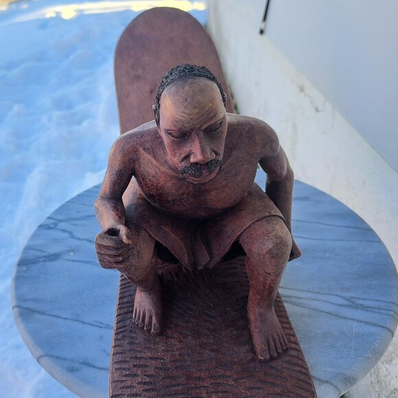 African Statue Man On Boat - Picture 9 of 11